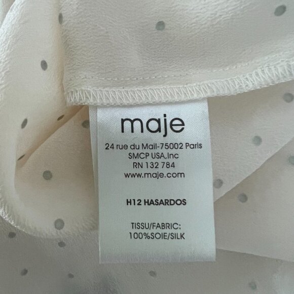 Maje cream silk silver studded blouse size 1 - Picture 6 of 6